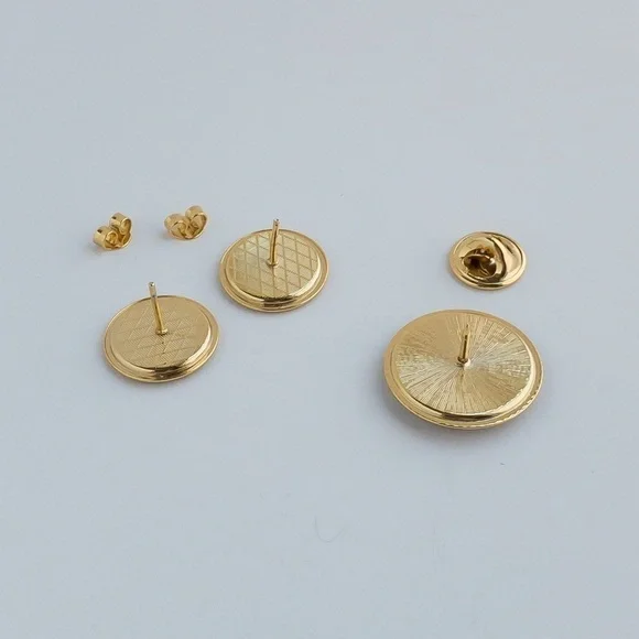 Vintage Damascene Medallion Jewelry Set IA Midas Toledo Spain Gold Tone & Enamel - Picture 11 of 15